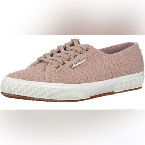 Superga Curly Wool S00EH60 Mauve Pink Lace Up Sneakers Shoes - Picture 1 of 7